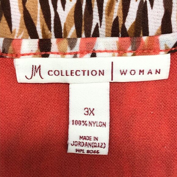 JM Collection Women Short Sleeve Blouse Top Shirt Plus Size 3X Nylon M188 -4 - Picture 7 of 11